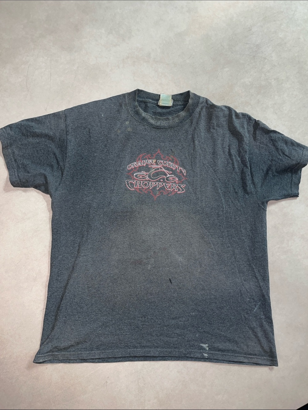 Vintage OCC Orange County Choppers Thrashed Graphic Biker T-Shirt